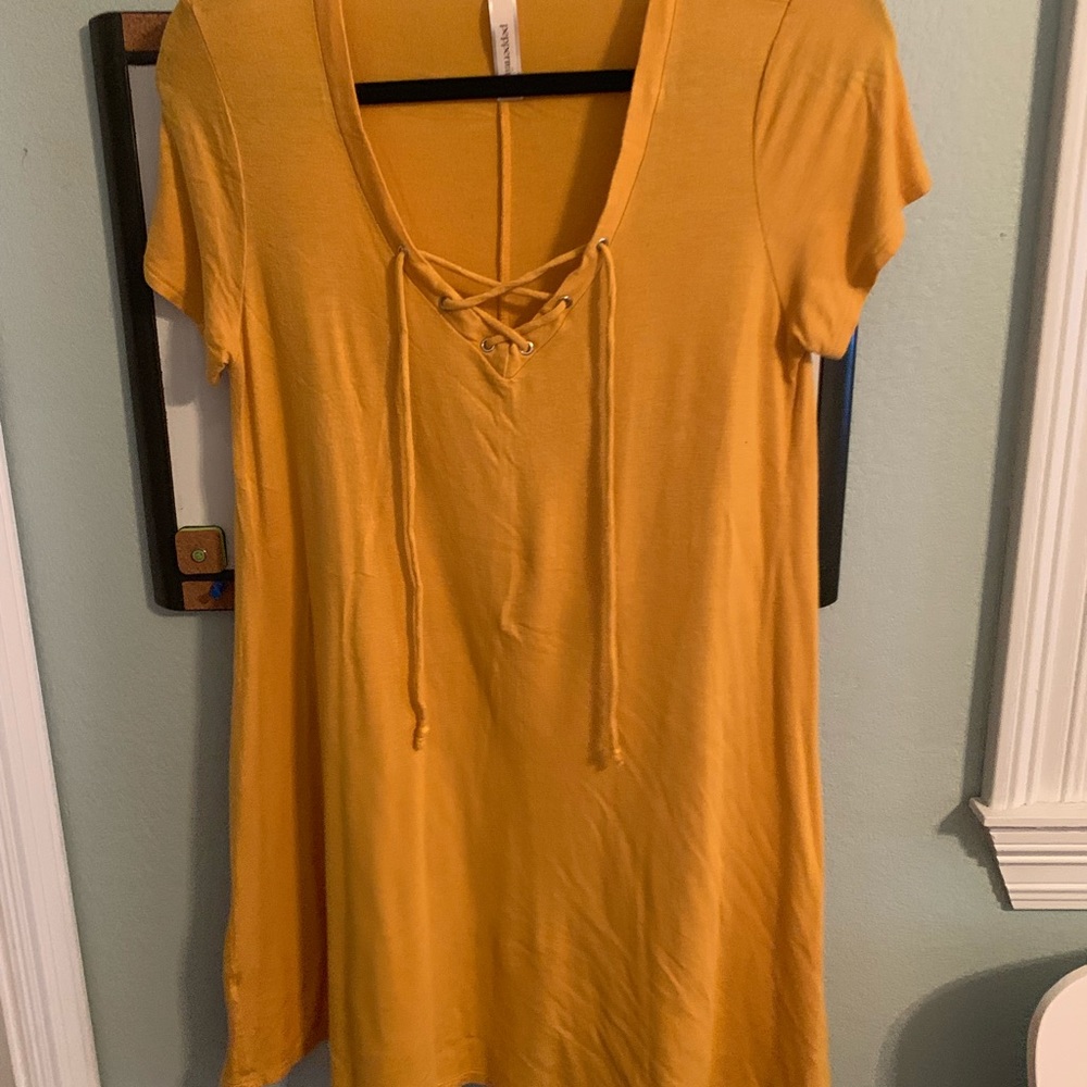 Yellow/LSU gold T-shirt dress